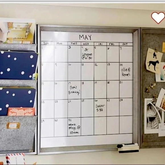 COPY - POTTERY BARN White Board Galvanized Calendar - For Home / Office - NEW - Picture 3 of 4